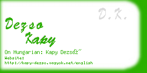 dezso kapy business card